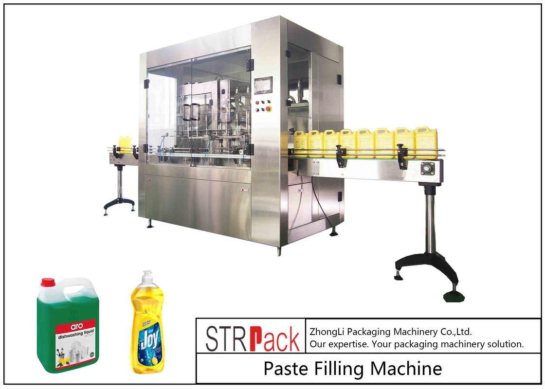 Macchina di rifornimento del pistone di lavatura dei piatti di 8 teste con la servo macchina di rifornimento della pasta di grande capacità del riempitore 3000 B/H